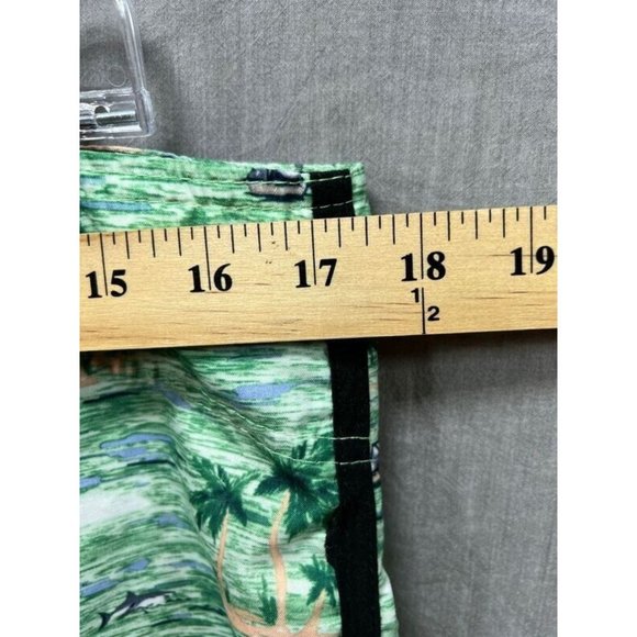 RQQBA Board Shorts Mens‎ 35 Green Chino Tropical Drawstring Outdoors Men. - Picture 4 of 6